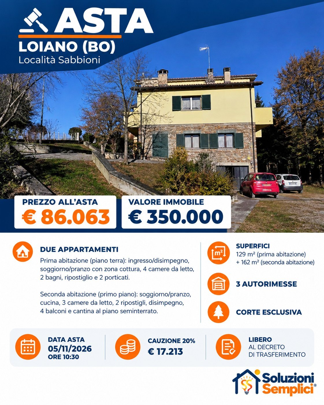 Asta Rif. 013 – Loiano (Bo) – sede Bologna