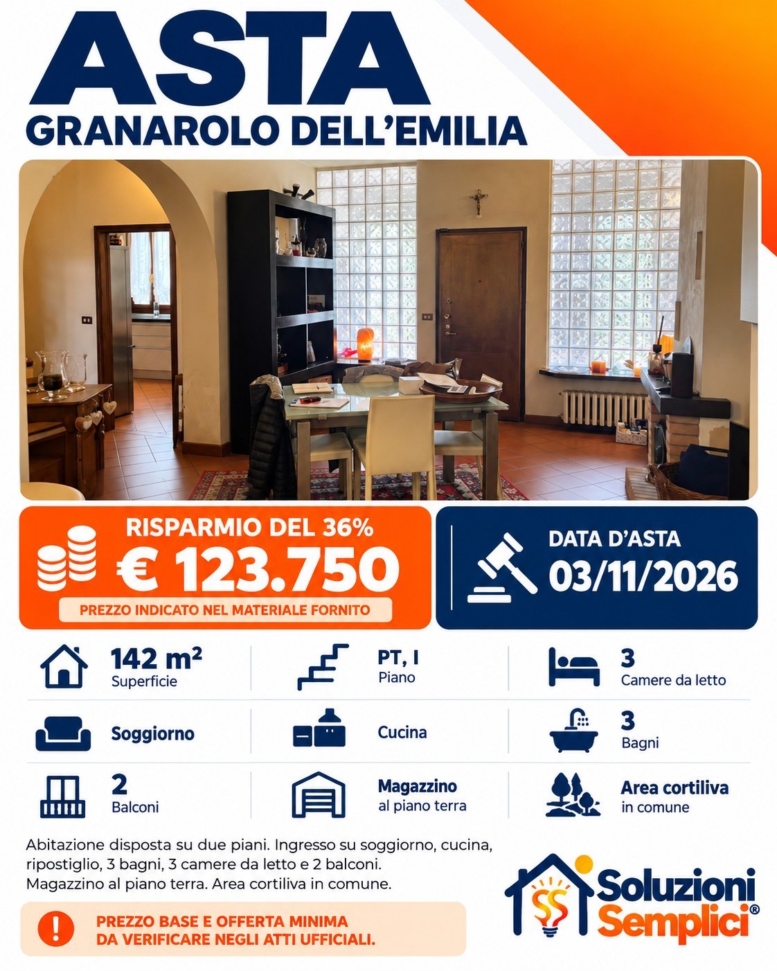 Asta Rif. 006 – Granarolo dell'Emilia (Bo) – sede Bologna
