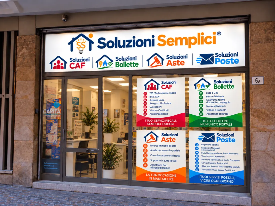 La vetrina di Soluzioni Semplici a Bologna